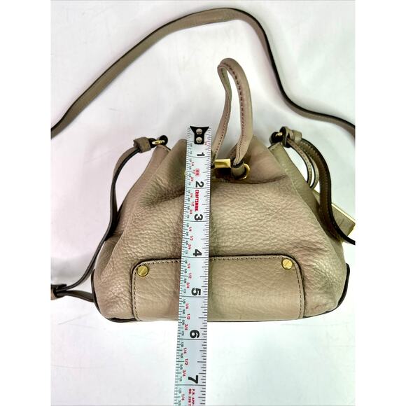 Vince Camuto Leather Bucket and Drawstring Small Satchel Bag - Gray - Picture 14 of 15